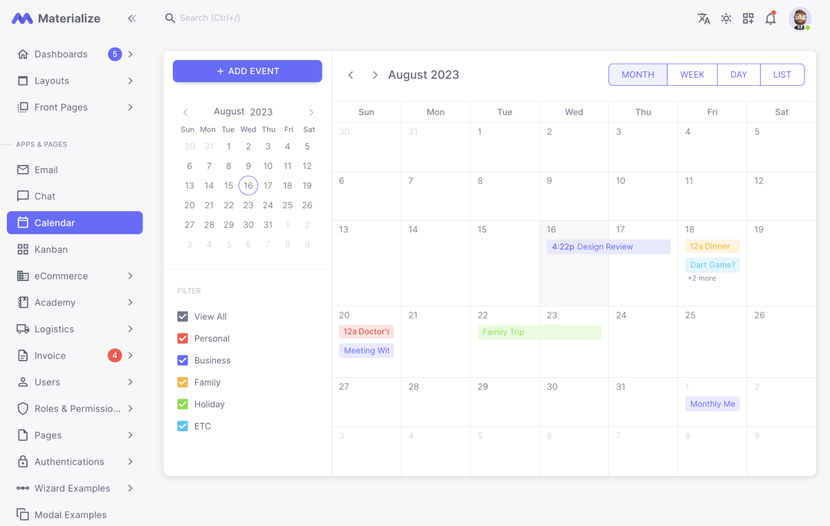 materialize-calendar-app-demo